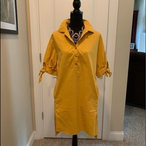 Yellow Midi Button Down Dress